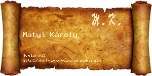 Matyi Károly névjegykártya