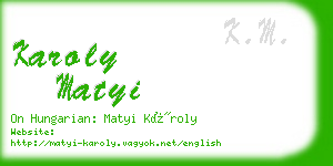 karoly matyi business card